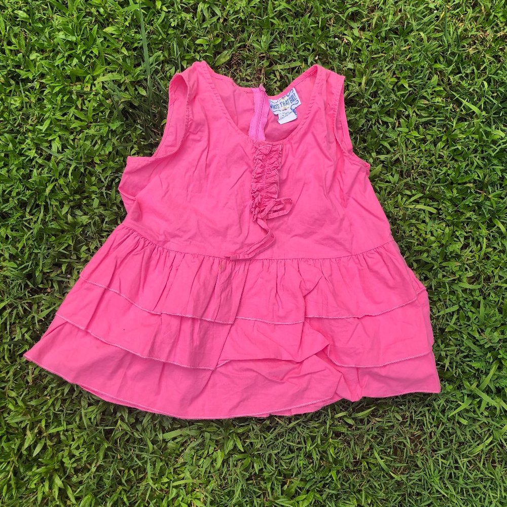 Pink Ruffle Tank Blouse